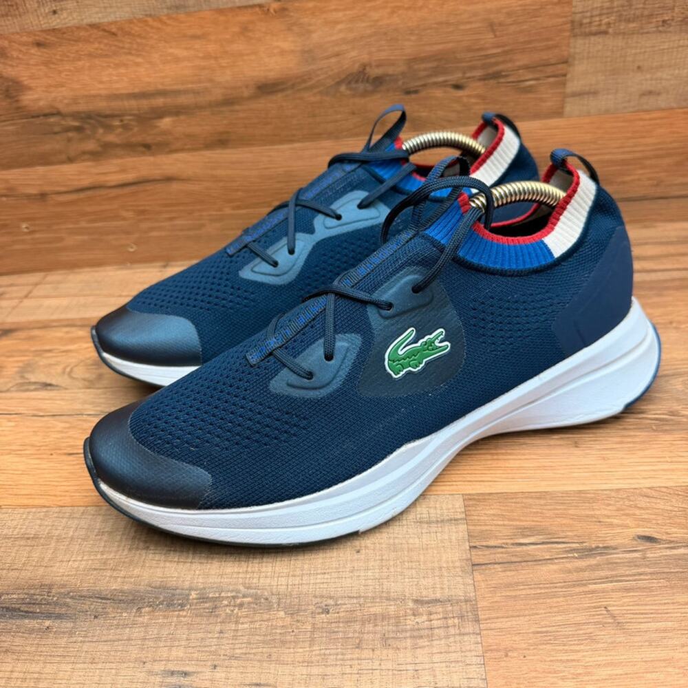 Lacoste men size 10.5 Run Spin Comfort Textile Color Contrast Sneakers